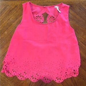Love Bright Pink Top with Floral Design